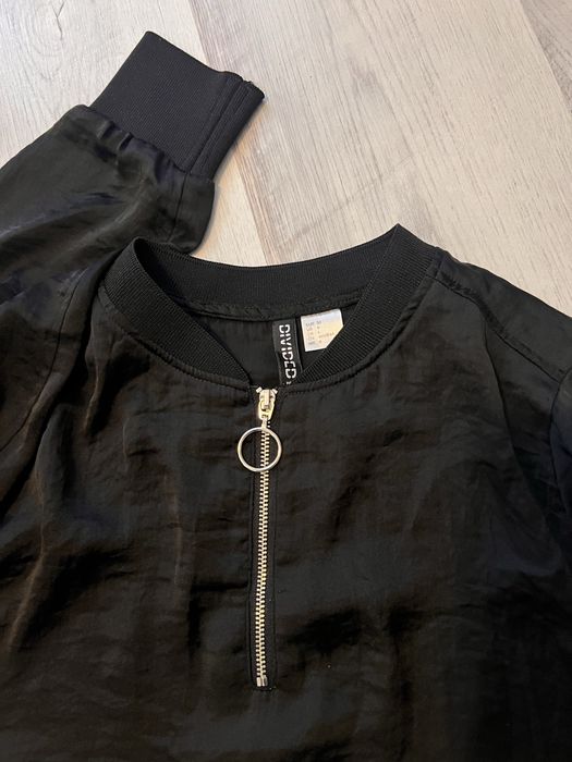 Camasa H&M Divided , 36/S , neagra , satin