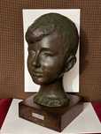 STATUETA BRONZ PATINAT - CARLO CONTI (1898 - 1966) - Cap de copil !
