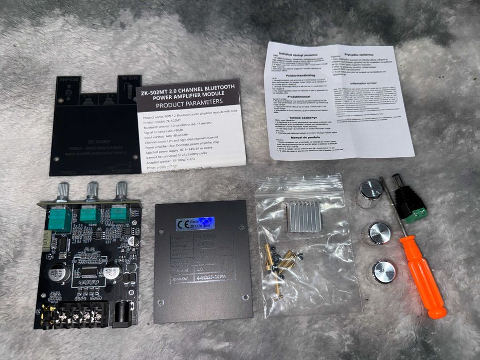 Amplificator audio ZK-502MT 2x 50w 4-8 ohm, aux + bluetooth 5.0