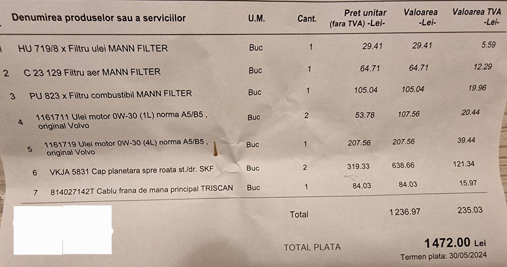 2 capuri de planetare VKJA 5831 pt Volvo XC90