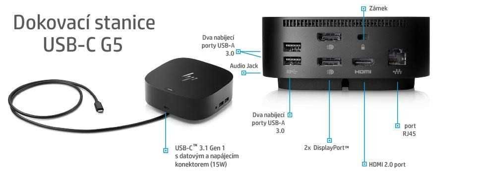 HP USB-C G5 Essential Dock + alimentator 120w