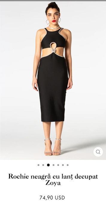 Rochie neagra cu lant decupat Zoya