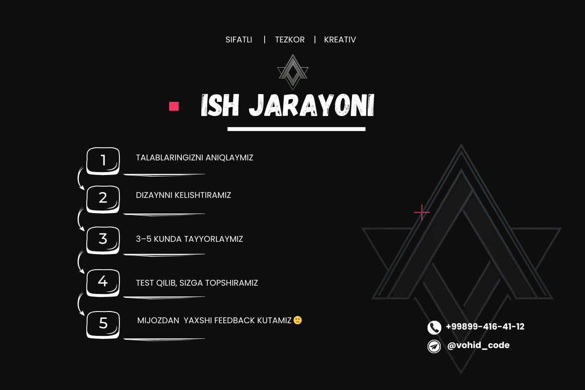 Sayt tayyorlaymiz | Framer landing | CRM va Telegram integratsiya