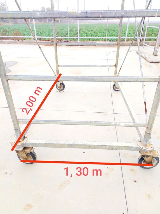 Schela 5 metri înălțime pe roți cu frână merge ușor 2 m / 1,30 lățime