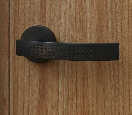 Maner tip rozeta pentru usa interior, Louna, aluminiu, negru