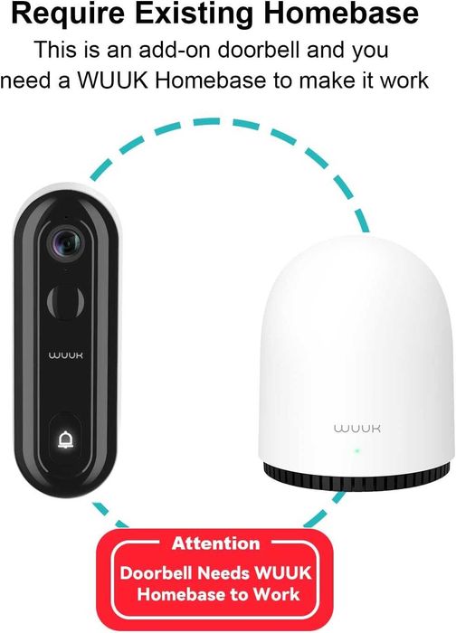 WUUK 2K HD Wi-Fi звънец с камера, двупосочна аудио функция