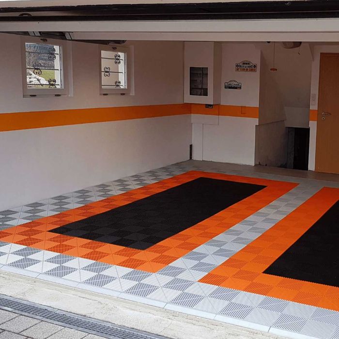 Pardoseala Modulara Garaj si Service Portocaliu Orange Made in Romania