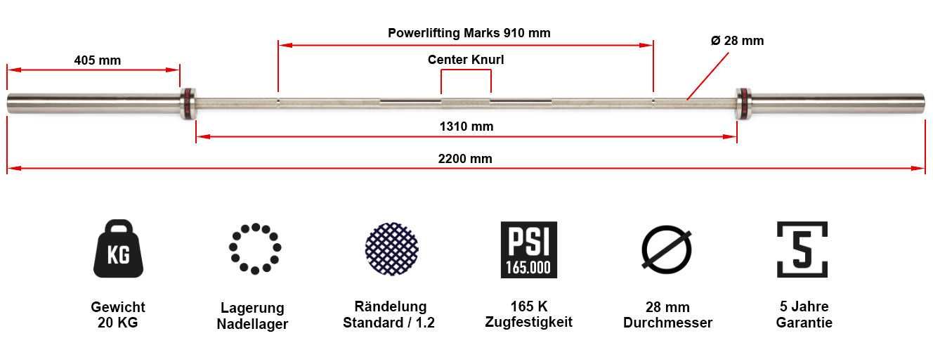 Олимпийски Лост 220 см, 20 кг /  Weightlifting Bar / Фитнес Лостове