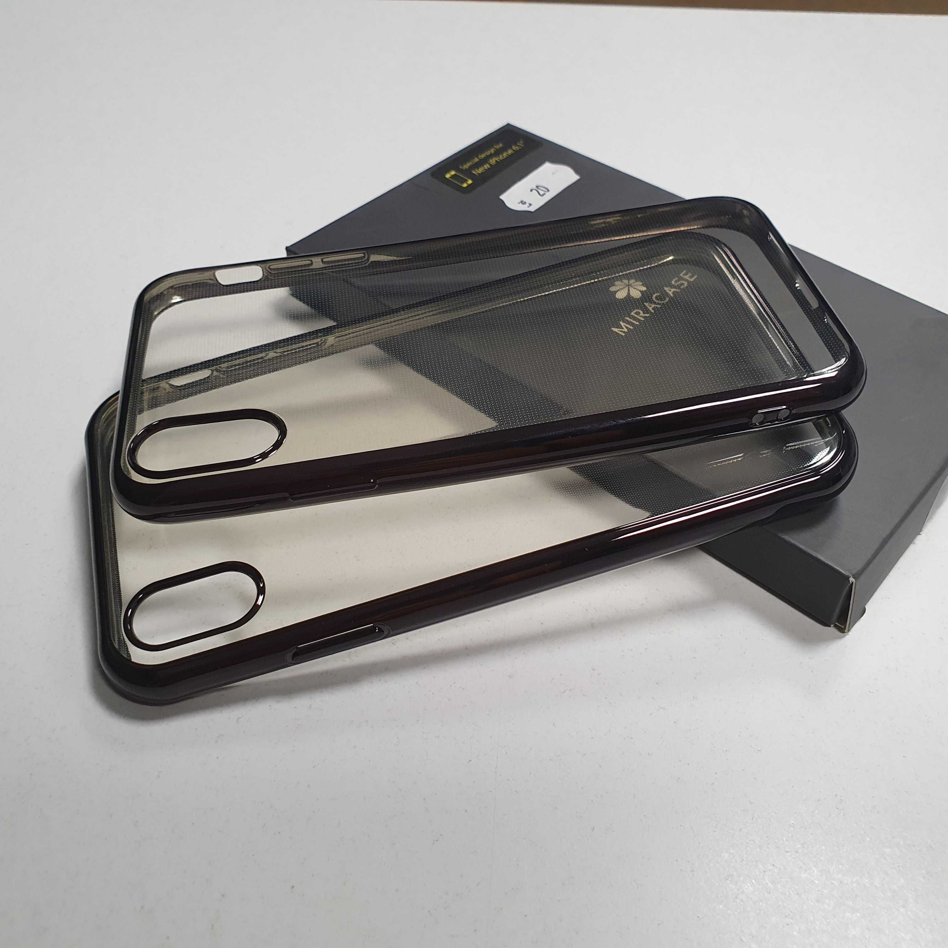 Husa iPhone XR - silicon transparent - contur negru