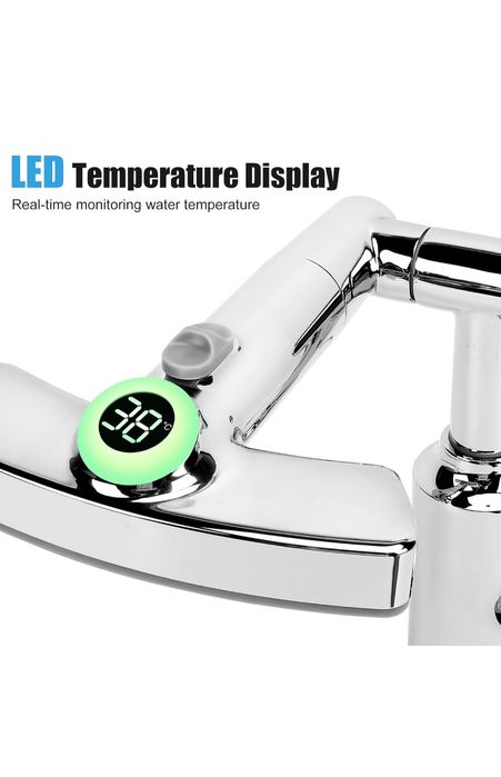 Baterie Baie Modernă – Gât Pivotant 1080°, cu Afișaj LED Temperatură