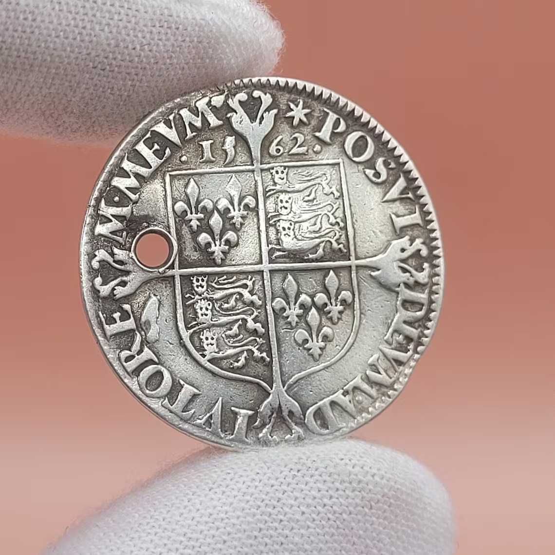 Moneda de argint 1562 Queen Elizabeth I