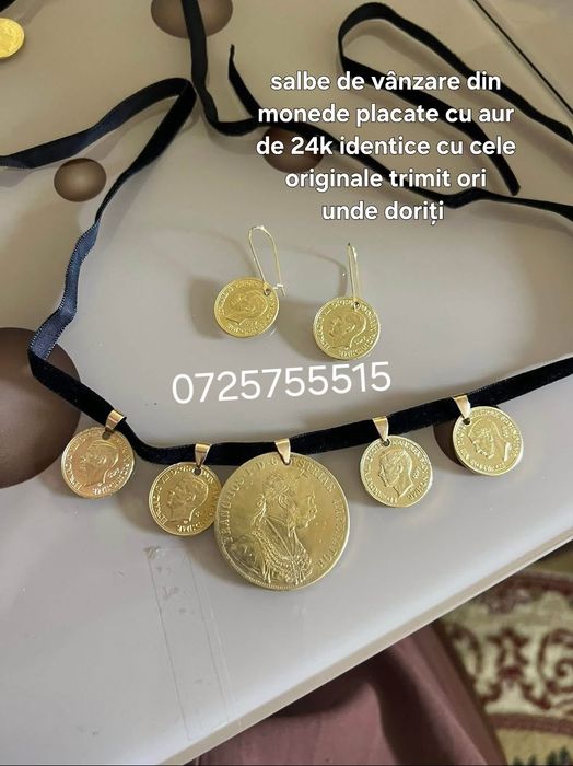 Salbe din Monede Frank iosif placate cu 24k ,4 ducații  Trimit oriund