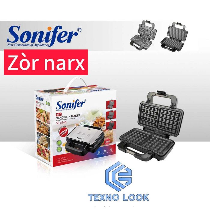 Toster Sonifer sifatli maxsulotSF-6166 3-in-1 1000 Vt. DASTAVKA BOR!!!