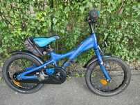 Bicicleta de copii SCOOL, aluminiu, 16 zoll albastru cu accesorii