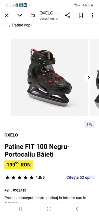 Patine reglabile baieti Oxelo Fit 100 (Decathlon), marimi 32 - 35