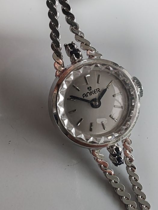 Ceas Anker Glashutte Argint cu Safire Mecanic