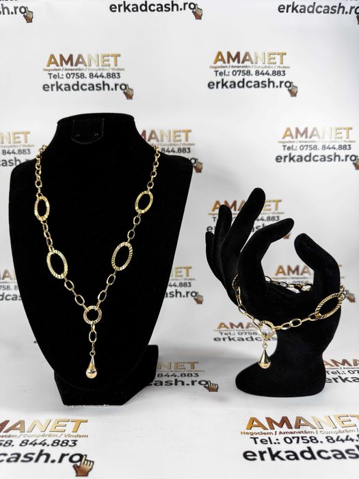 Lant si Bratara Set Aur 14K -ERKAD CASH AMANET Galati-