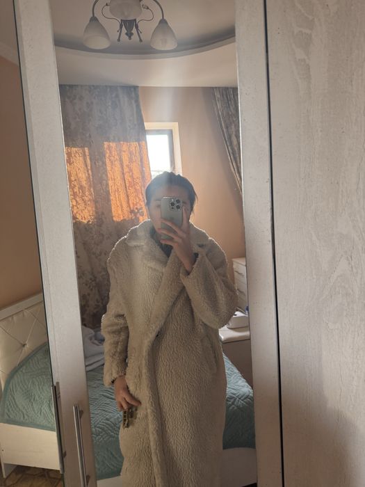 Шуба тедди белая зимняя