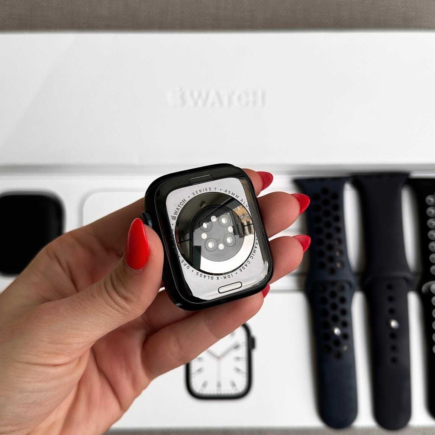 Apple Watch S7 45mm Лизинг от 22лв/м / Midnight / iwatch / black черен
