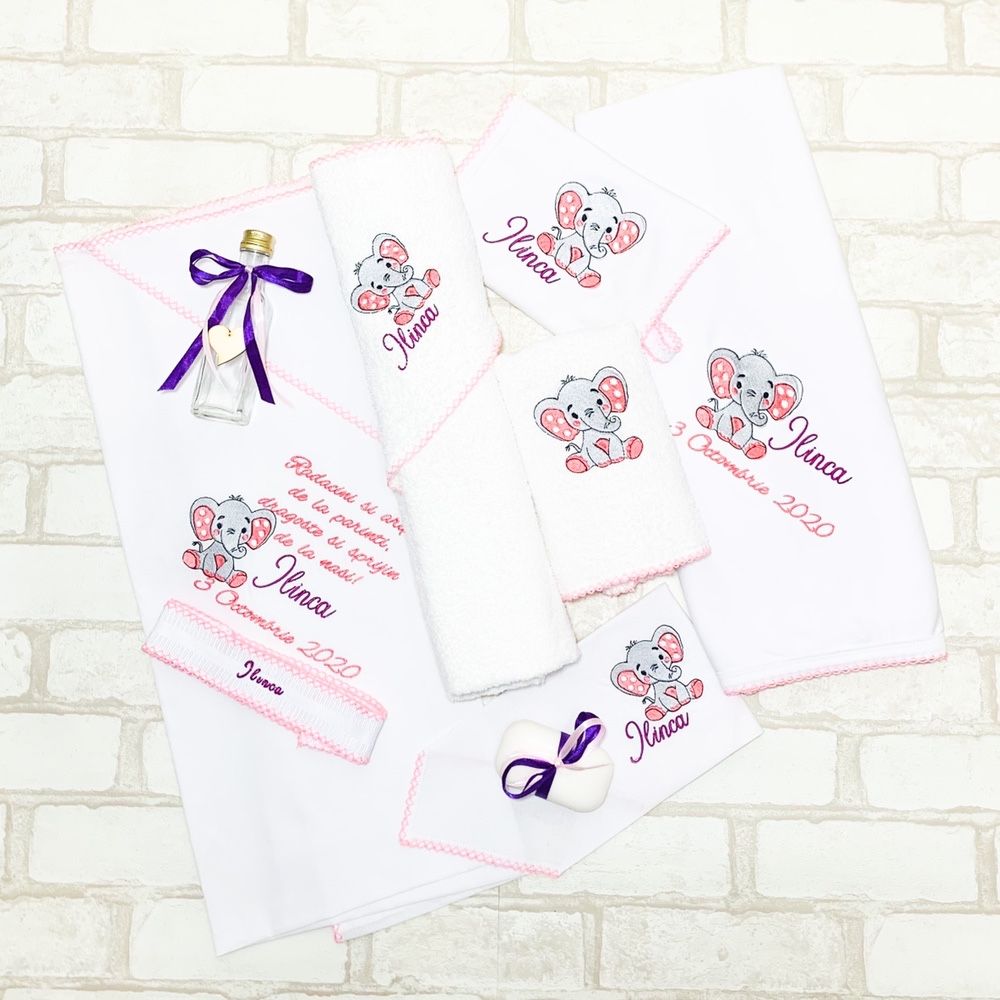 Trusou botez personalizat Baby Elephant