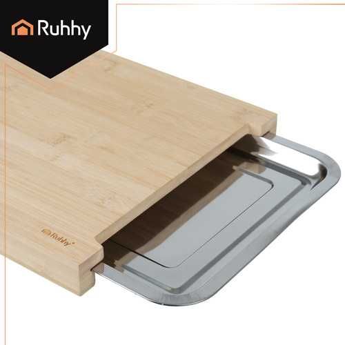 Бамбукова дъска за рязане с контейнери / Дъска за рязане с чекмеджета