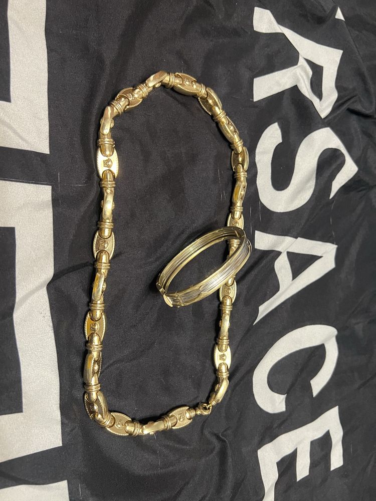 Aur de 14k lant versace si bratara bulgari catusa
