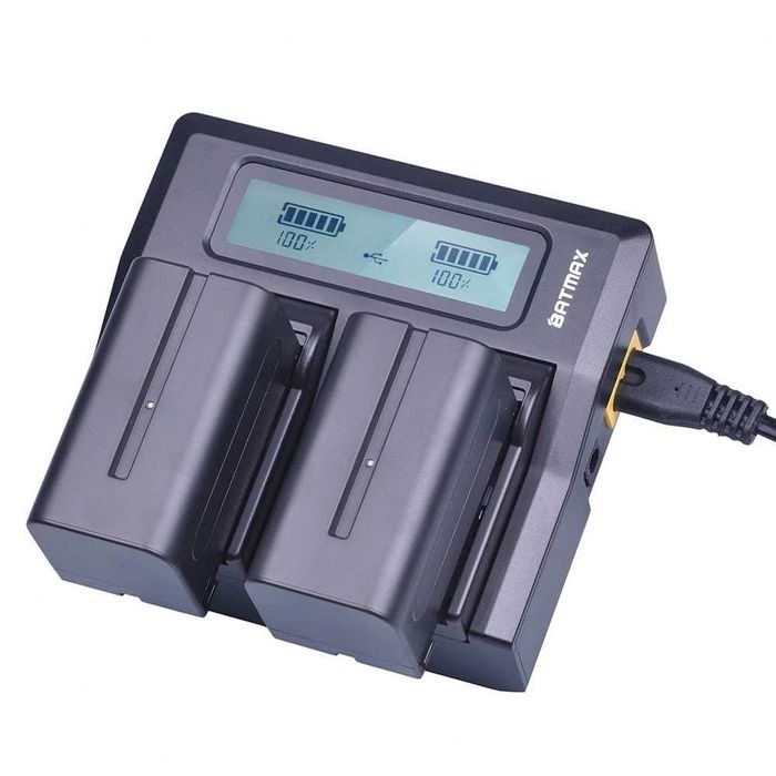 Set 2 acumulatori NP-F750 5200mAh + incarcator dublu SONY NP-F750 F770