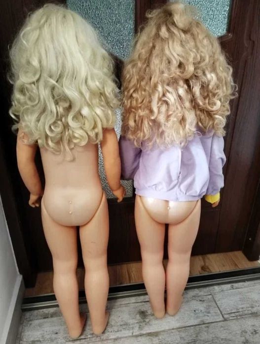 Lot papusi vechi Aradeanca 85 cm, De colectie, Perioada comunista RSR