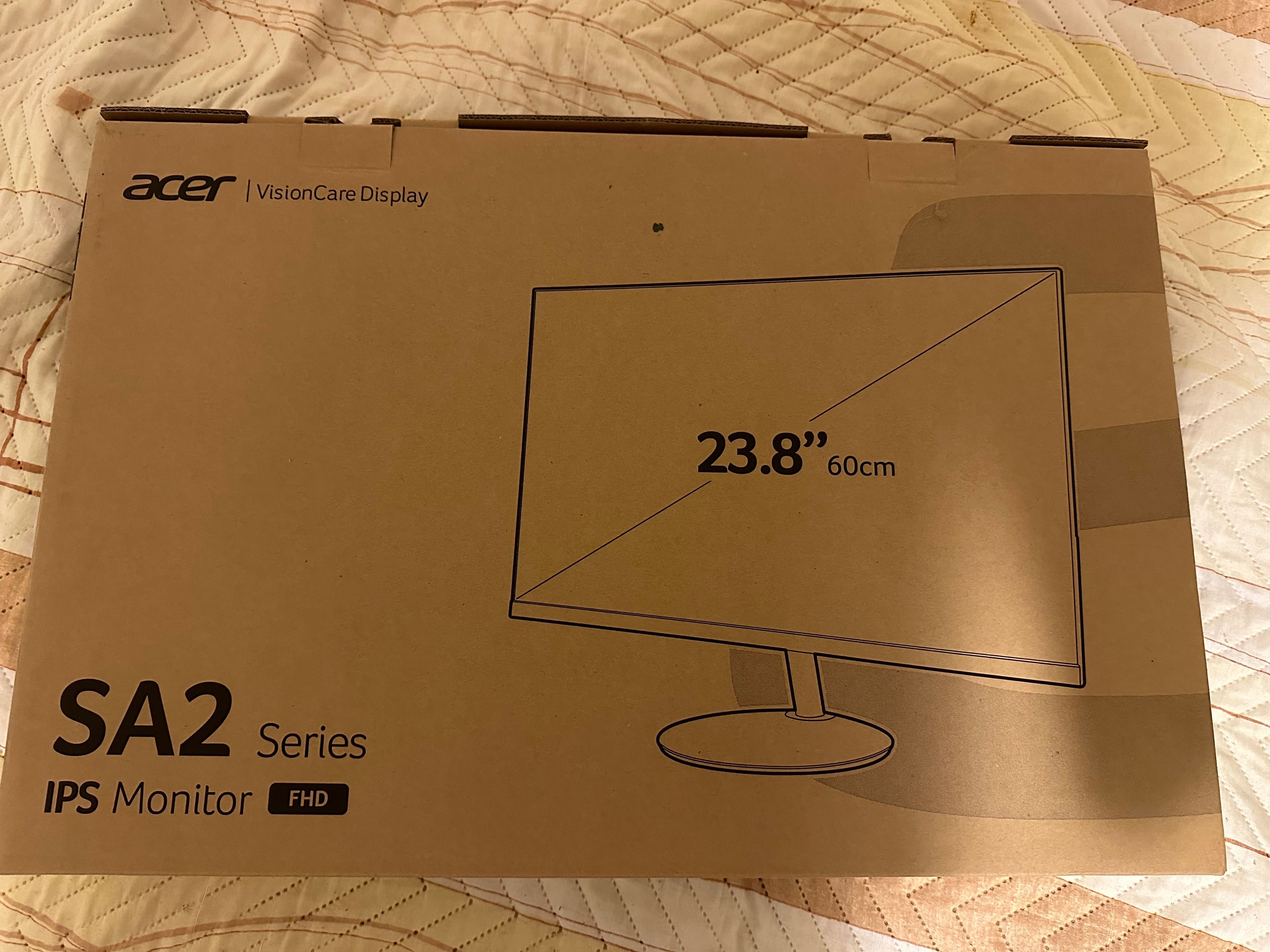 Монитор ACER SA242YEbi - 920x1080, 100 Hz, HDMI, ЧЕРЕН - ЧИСТО НОВ