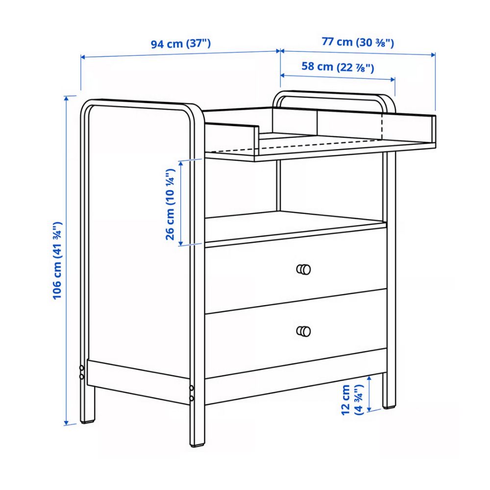 Masă înfăşat/comodă IKEA