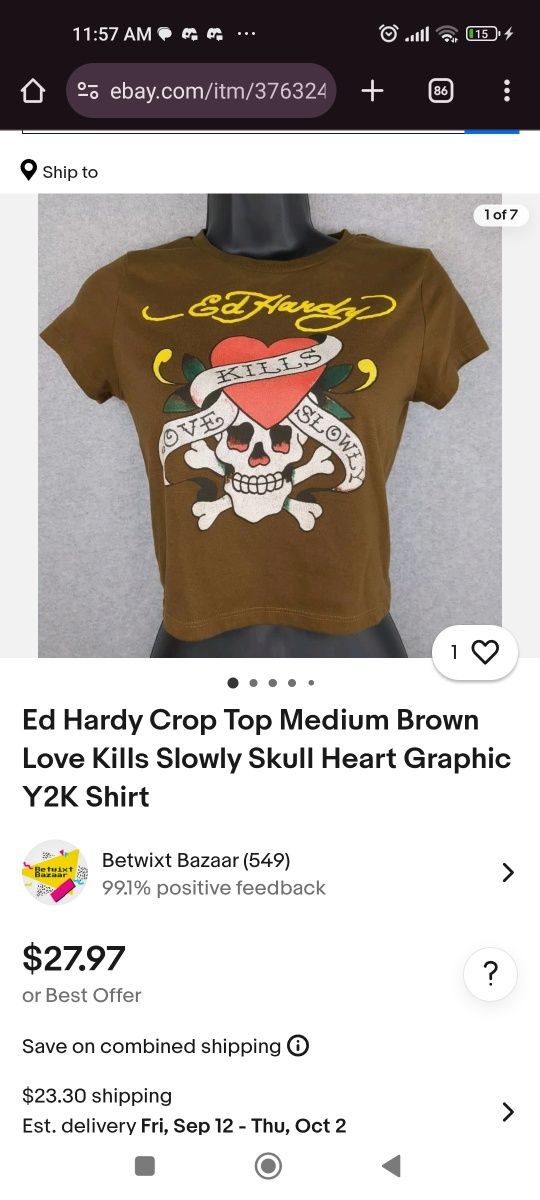 Ed hardy crop top