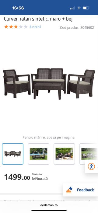 Mobilier terasa imitatie ratan