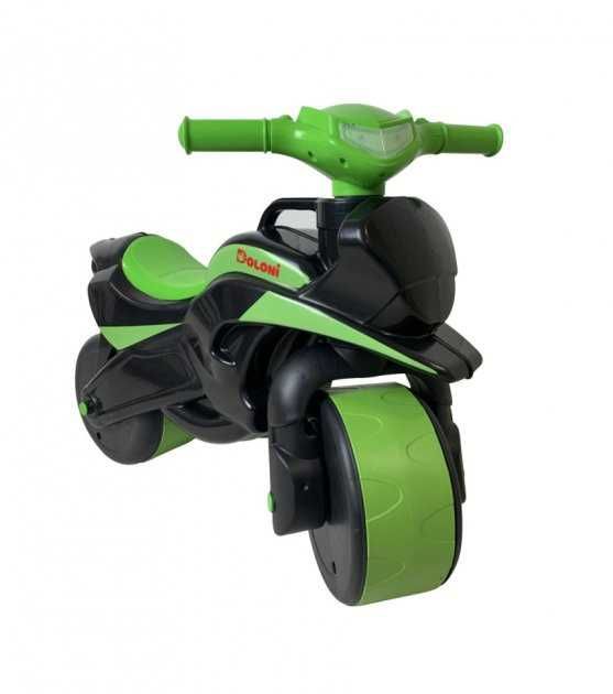Motocicleta Ride-on de curse cu sunete si lumini, negru cu verde