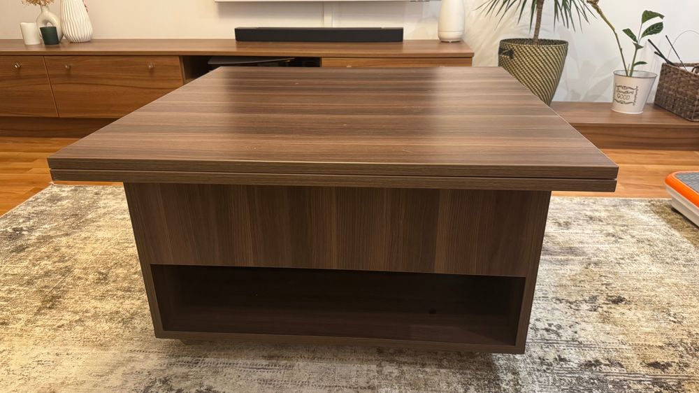 Masa de cafea extensibila, pe roti 80x80/160cm