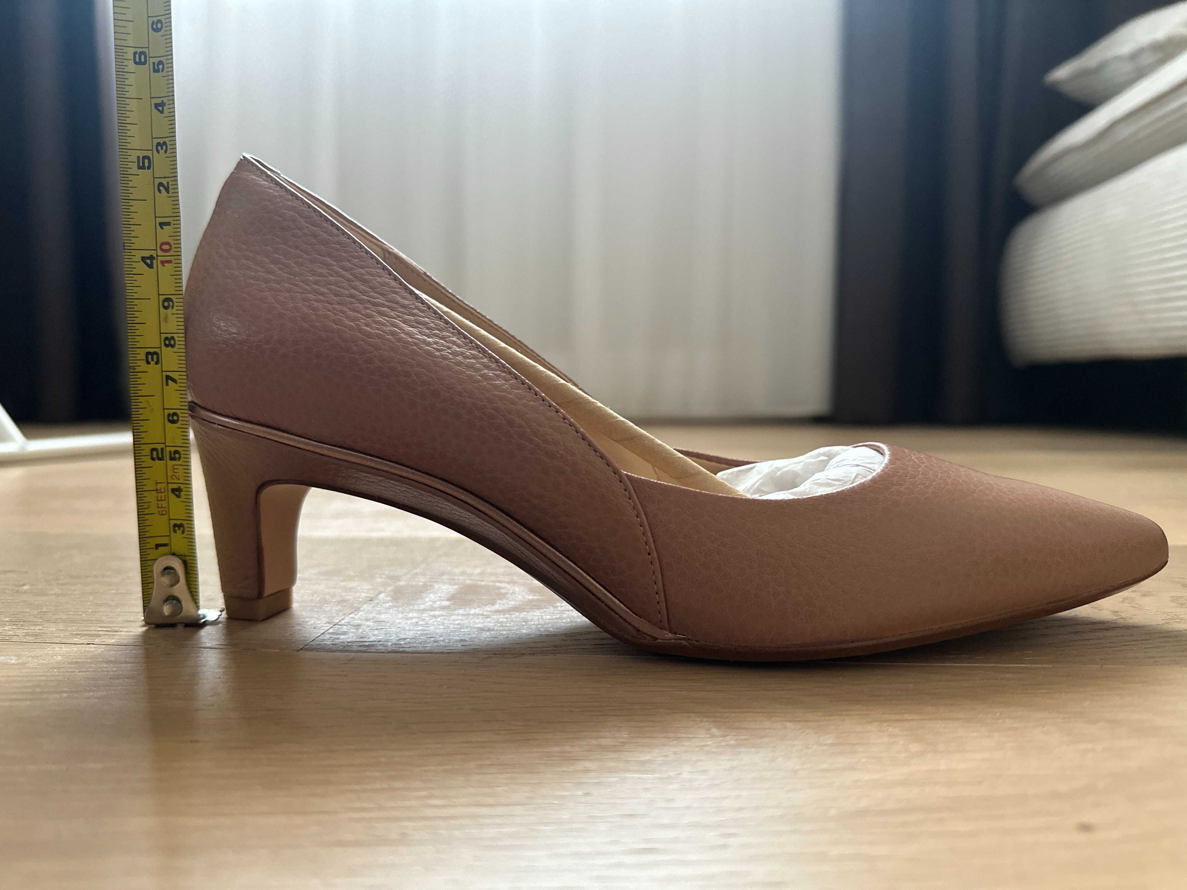 Pantofi cu toc Clarks Ellis Rose, marimea 40, nude/rose