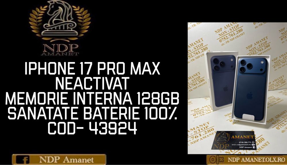 NDP Amanet Braila Iphone 17 Pro Max Neactivat( 43924)