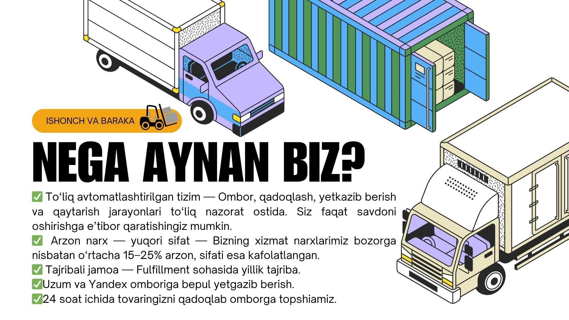 Uzum market sotuvchilari uchun fulfillment xizmatlari