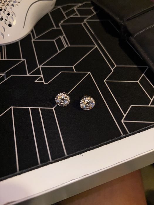 925 silver, 2carat vvs moissanite earrings, 8mm