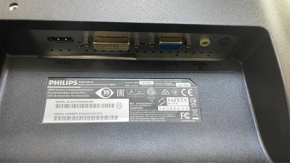 Philips 24 Led Monitor Hdmi vga dvi audio port ideal