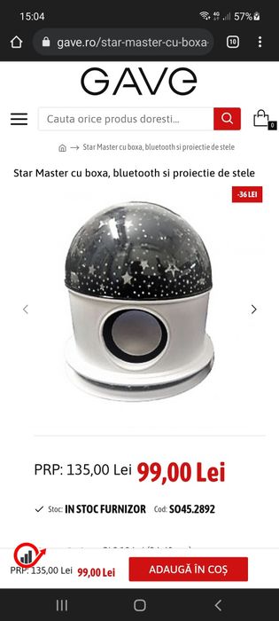 Veioza cu joc de lumini și Bluetooth