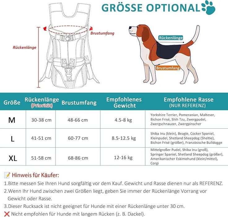 Rucsac pentru câini ALLSOPETS pentru câini de talie medie