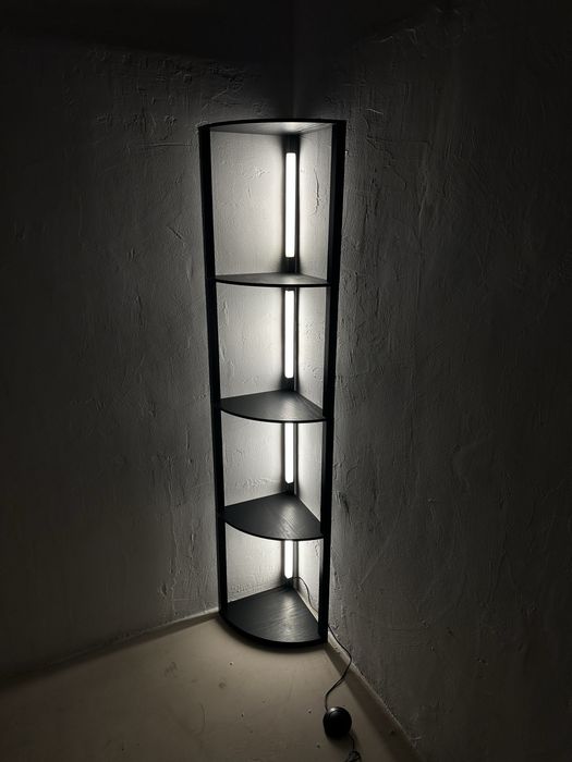 Лампа за под Homcom, колона с 4 рафта, LED 3000K регулируема