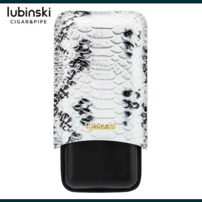 Lubinski кожен калъф за 3 пури, кожа тип питон