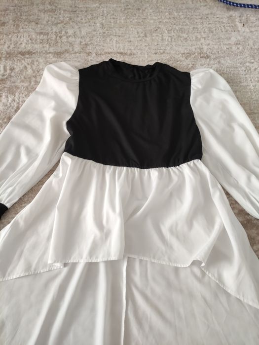 Bluză alb cu negru Shein