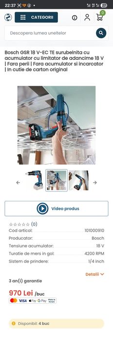 Bormașina filetanta rigips ghips carton Bosch GSR 18 V-EC TE MA 55