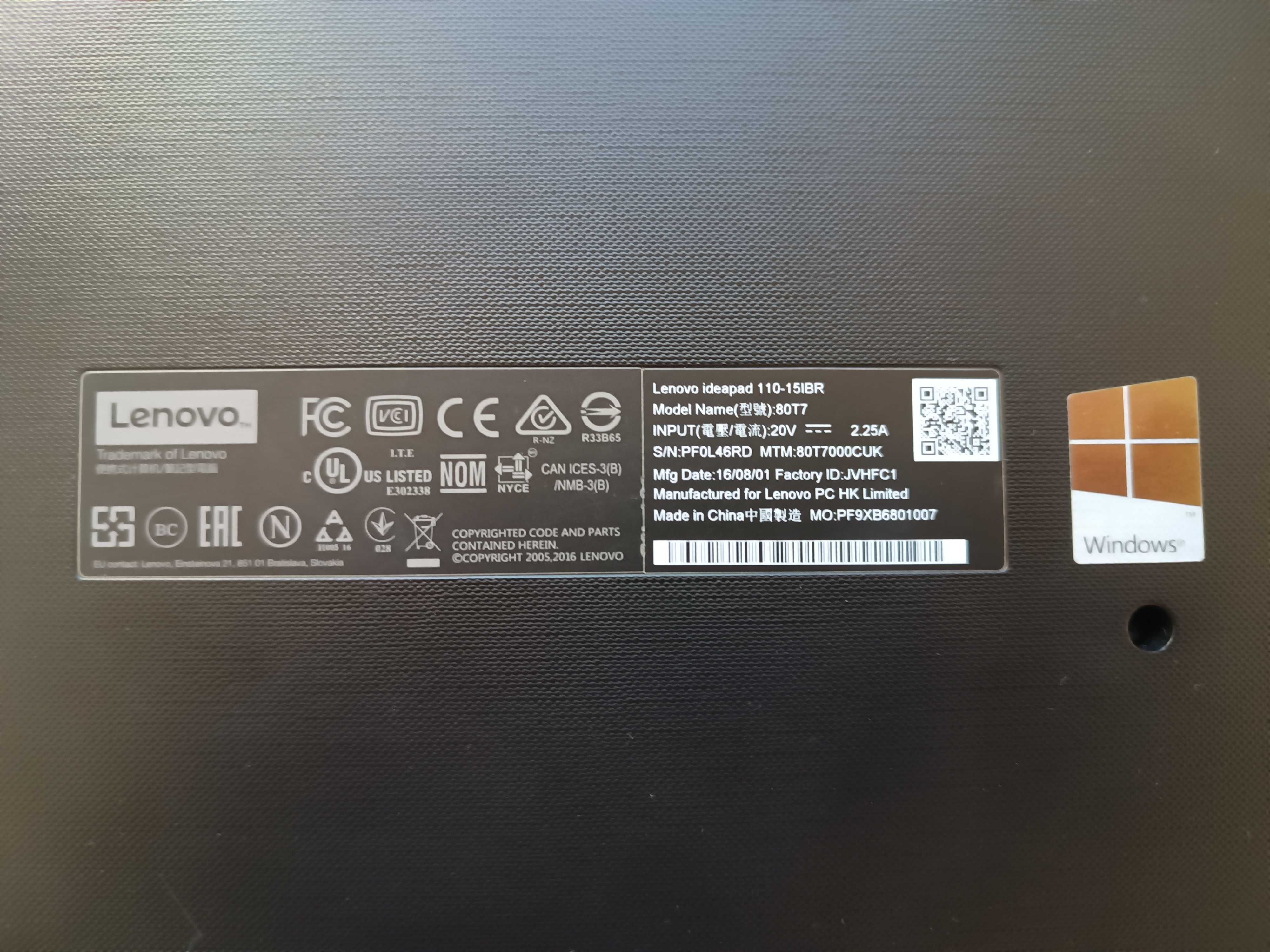 Lenovo thinkpad 110-15ibr лаптоп