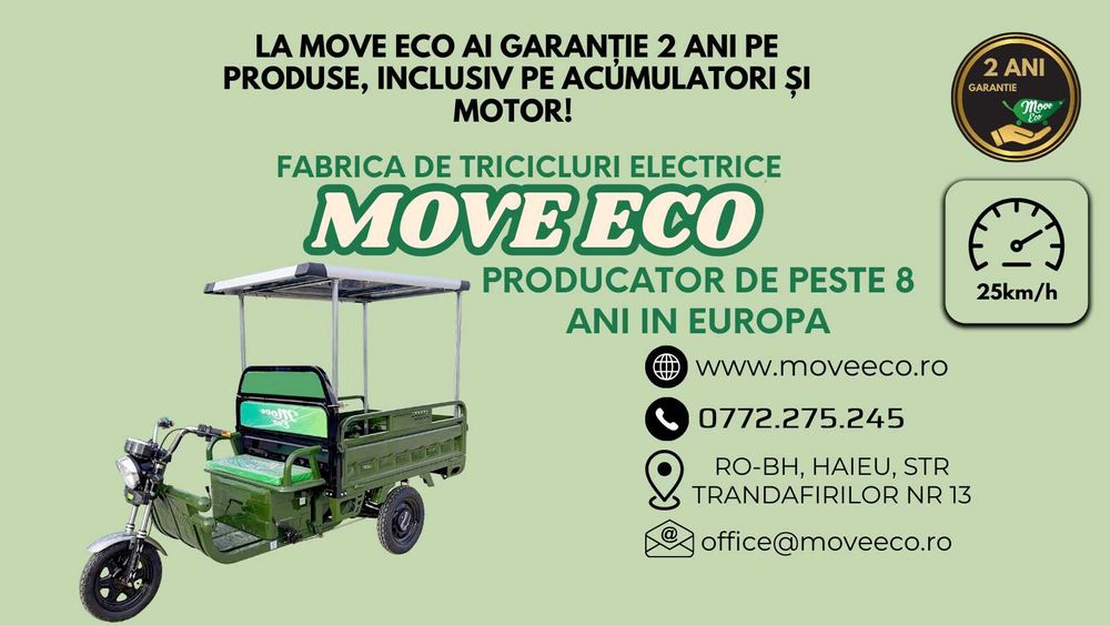 Triciclu electric omologat 60V-20Ah /optional Panou Fotovoltaic/Solar