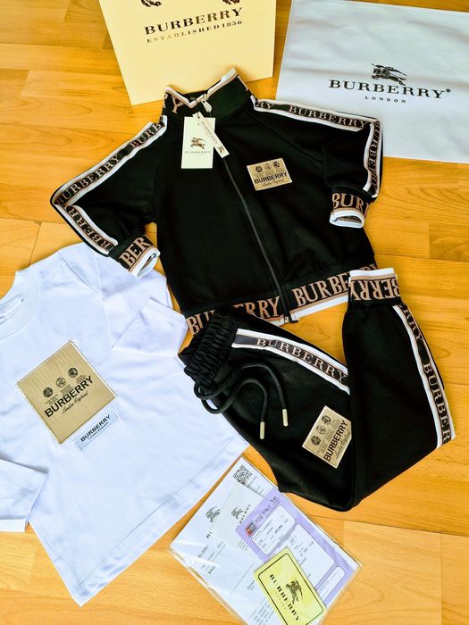 Treninguri copii Burbbery bumbac 3 piese(jachetă+bluza+pantaloni)