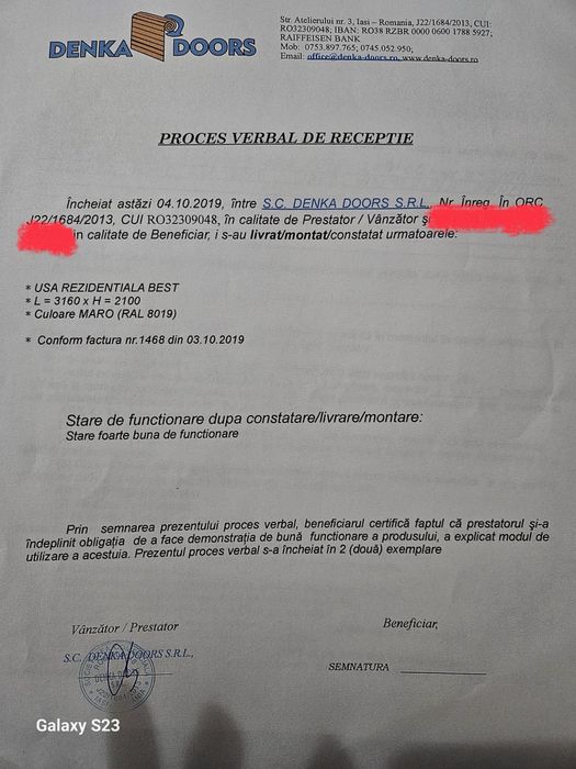 Ușă de garaj in stare buna de funcționare