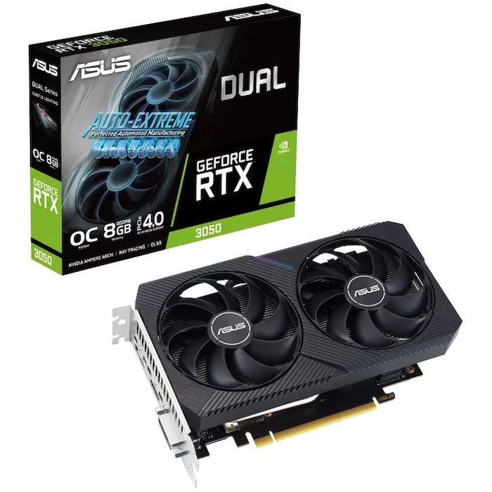 Видео карта ASUS Dual GeForce RTX 3050 OC, 8GB GDDR6, 128-bit
